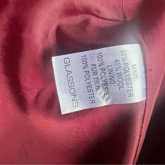 Glassons burgundy wine wool blend peplum coat - Picture 4 of 5